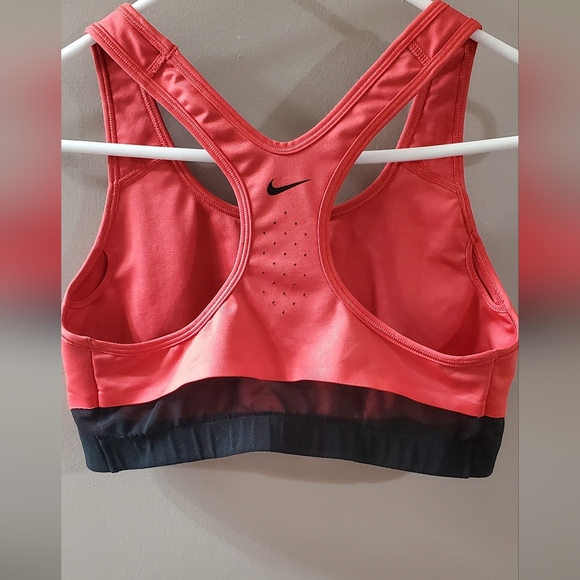 Nike Coral Sports Bra with Black Text. Sz L - Picture 3 of 4